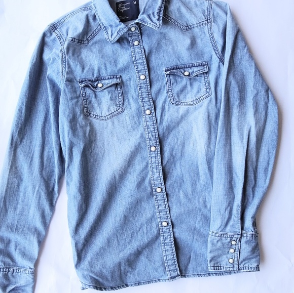 American eagle denim shirt womens Clearance